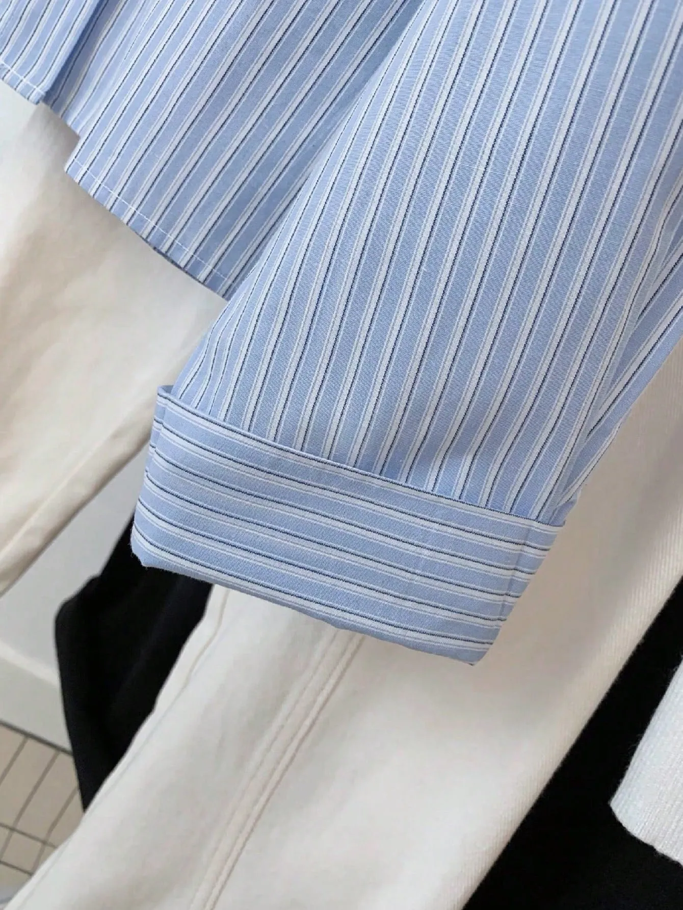 INAWLY Women Casual Colorblock Striped Splice Sweatshirt, Autumn