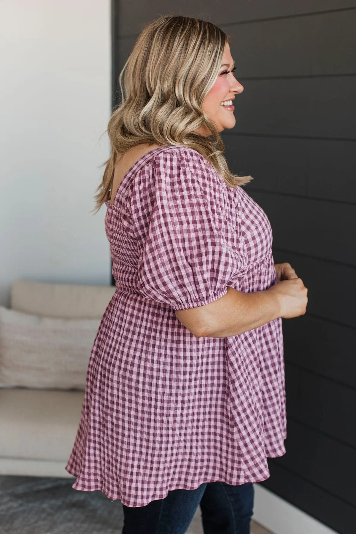 Inspiring Happiness Puff Sleeve Top- Mauve