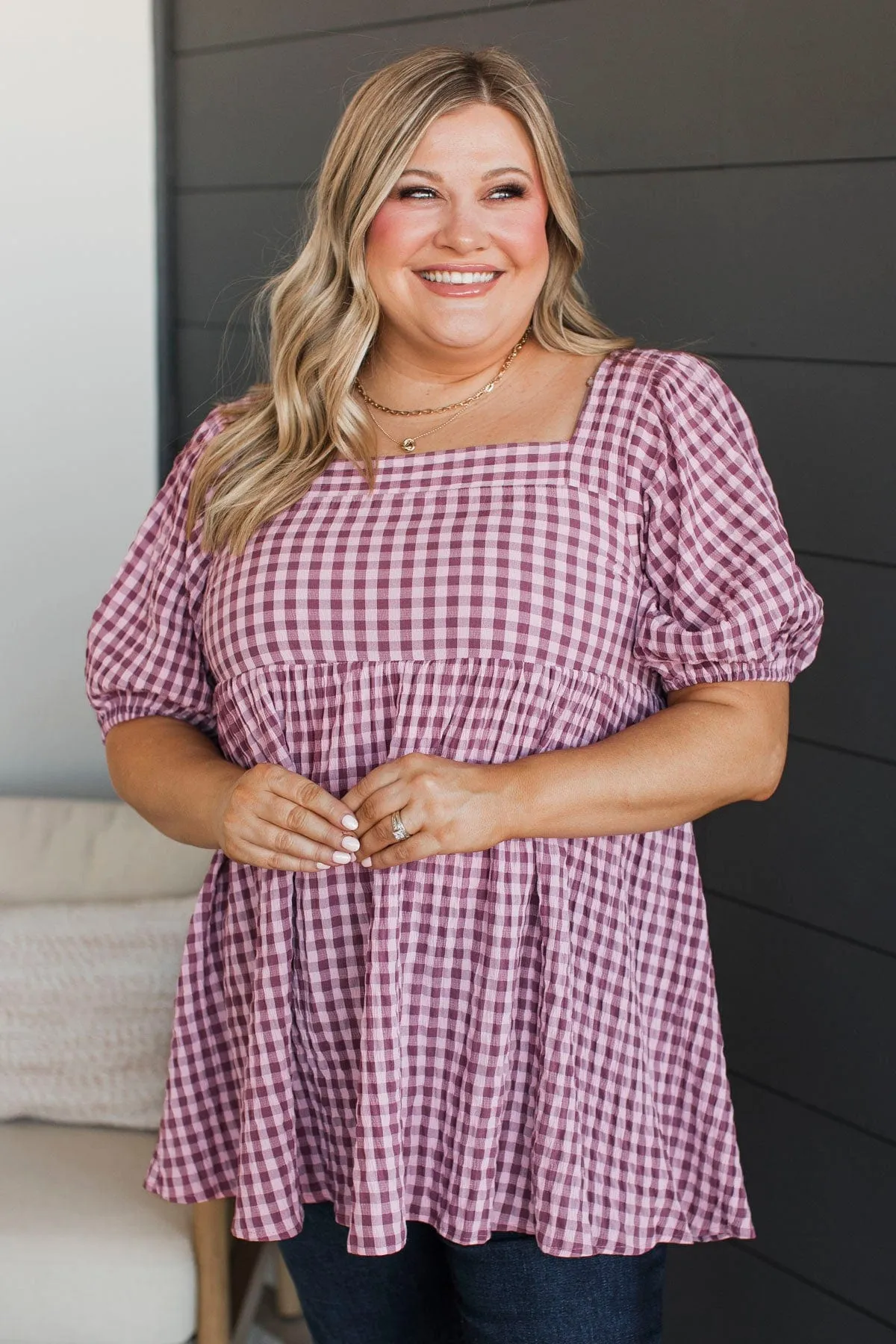Inspiring Happiness Puff Sleeve Top- Mauve