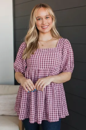 Inspiring Happiness Puff Sleeve Top- Mauve