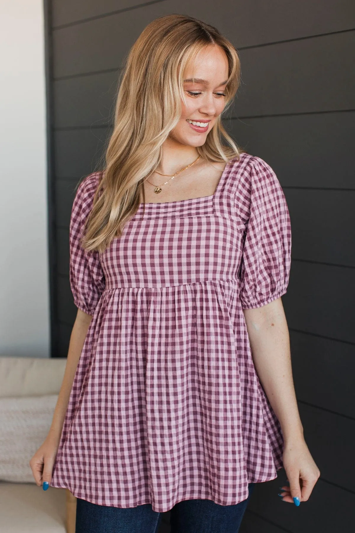 Inspiring Happiness Puff Sleeve Top- Mauve