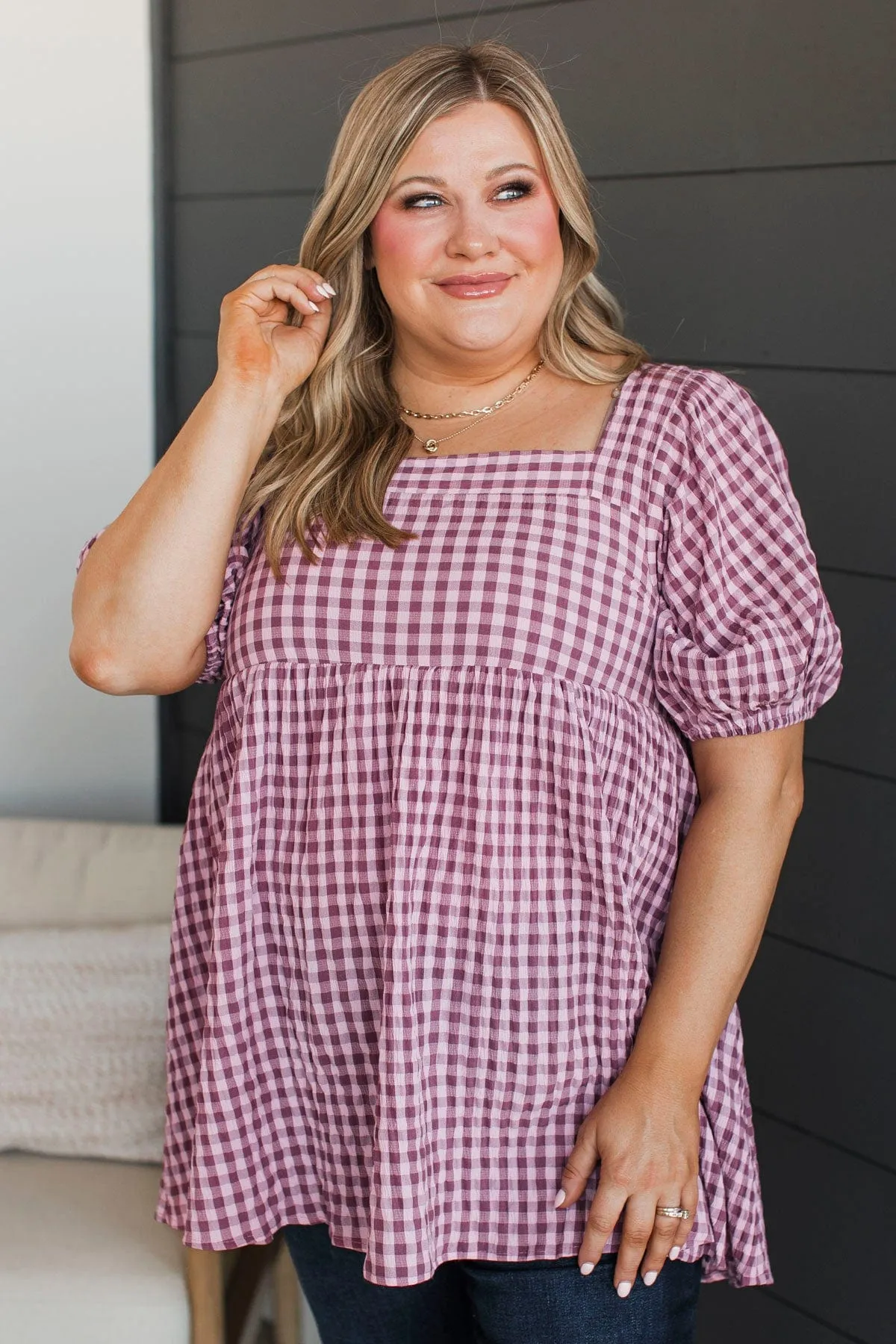 Inspiring Happiness Puff Sleeve Top- Mauve