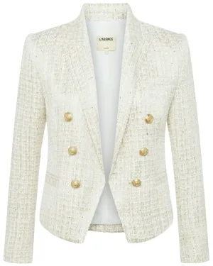 Ivory and Gold Tweed Brooke Blazer