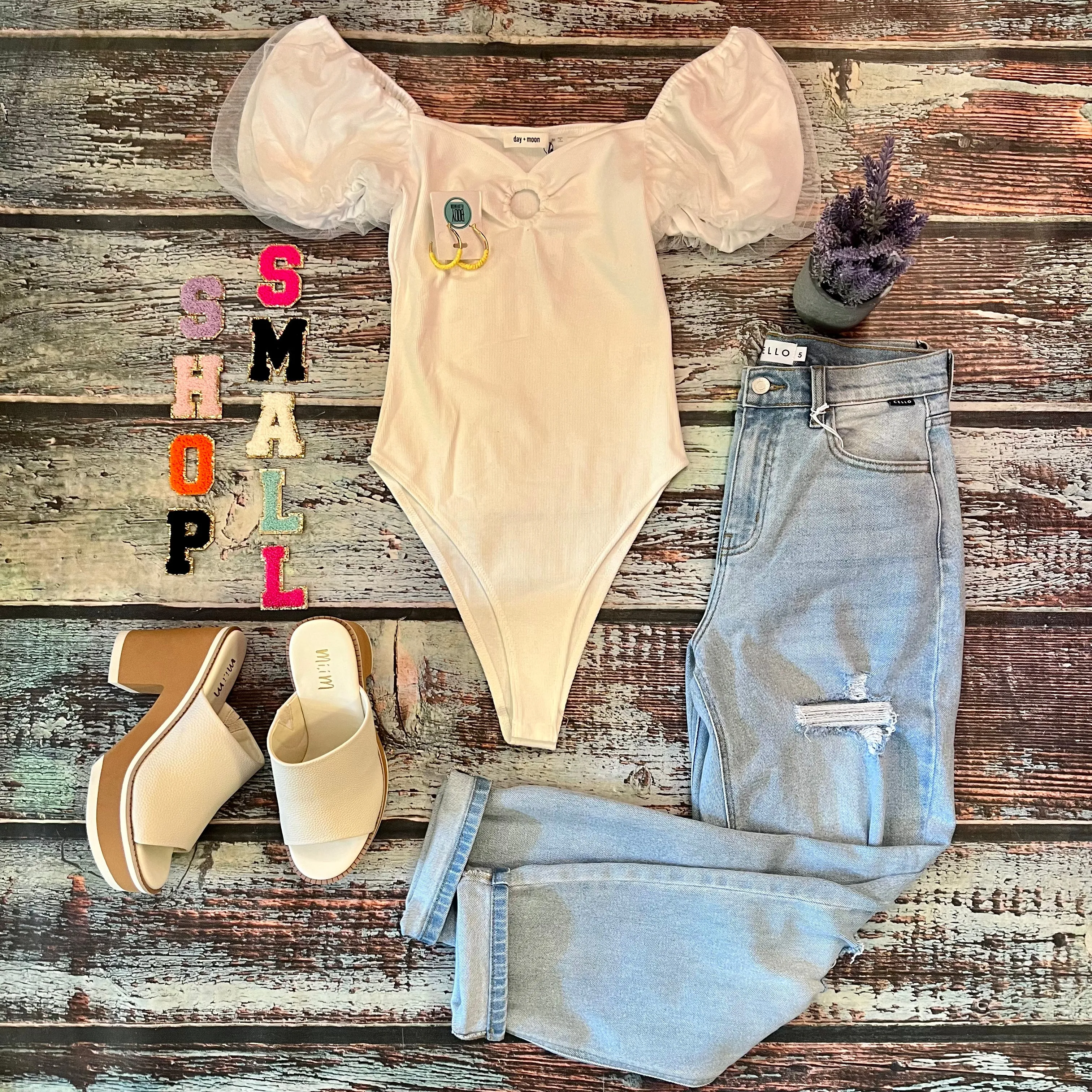 Ivory Puff Sleeve Bodysuit