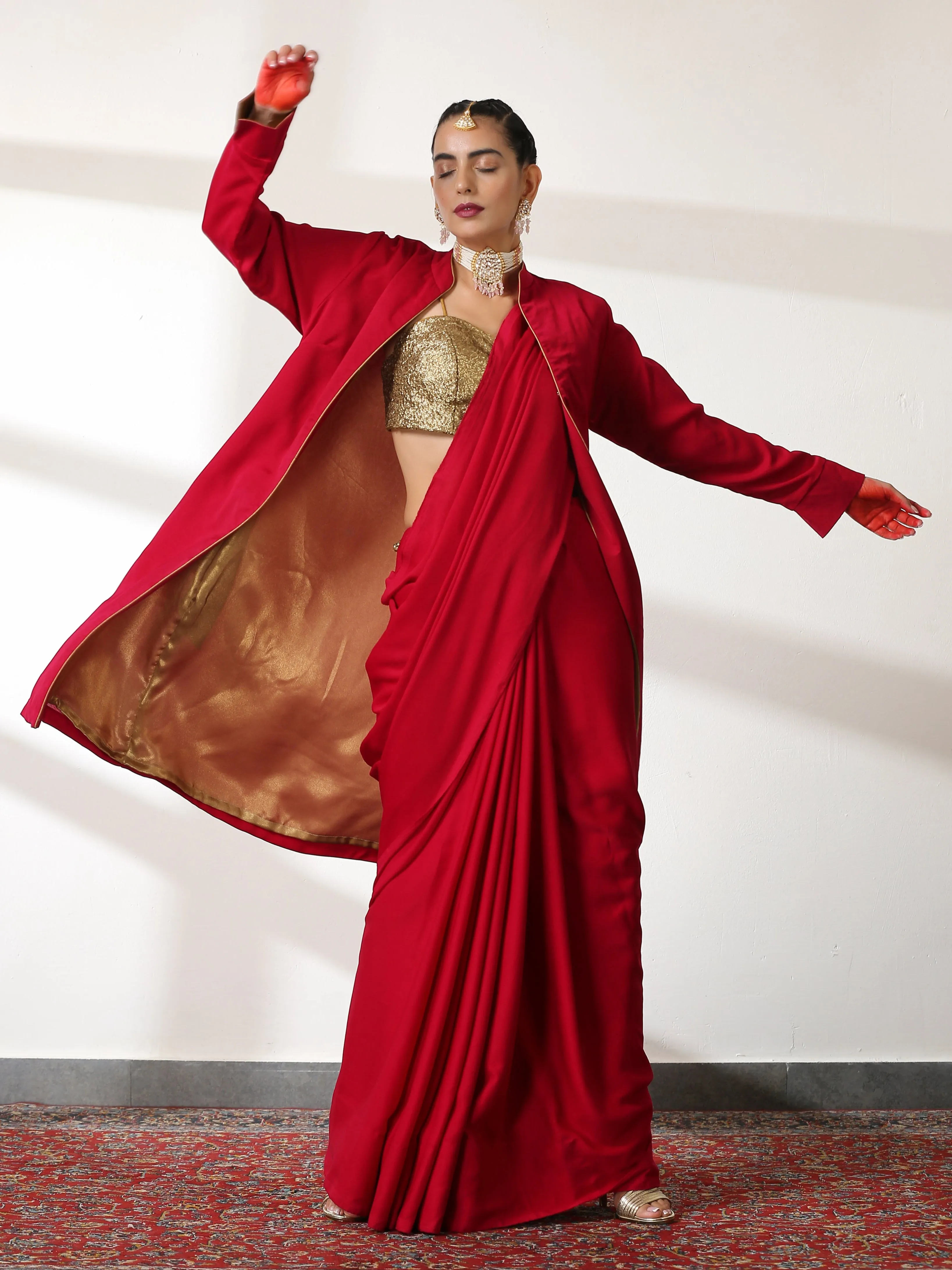 Jacket - Irresistible Red with Gold Surprise