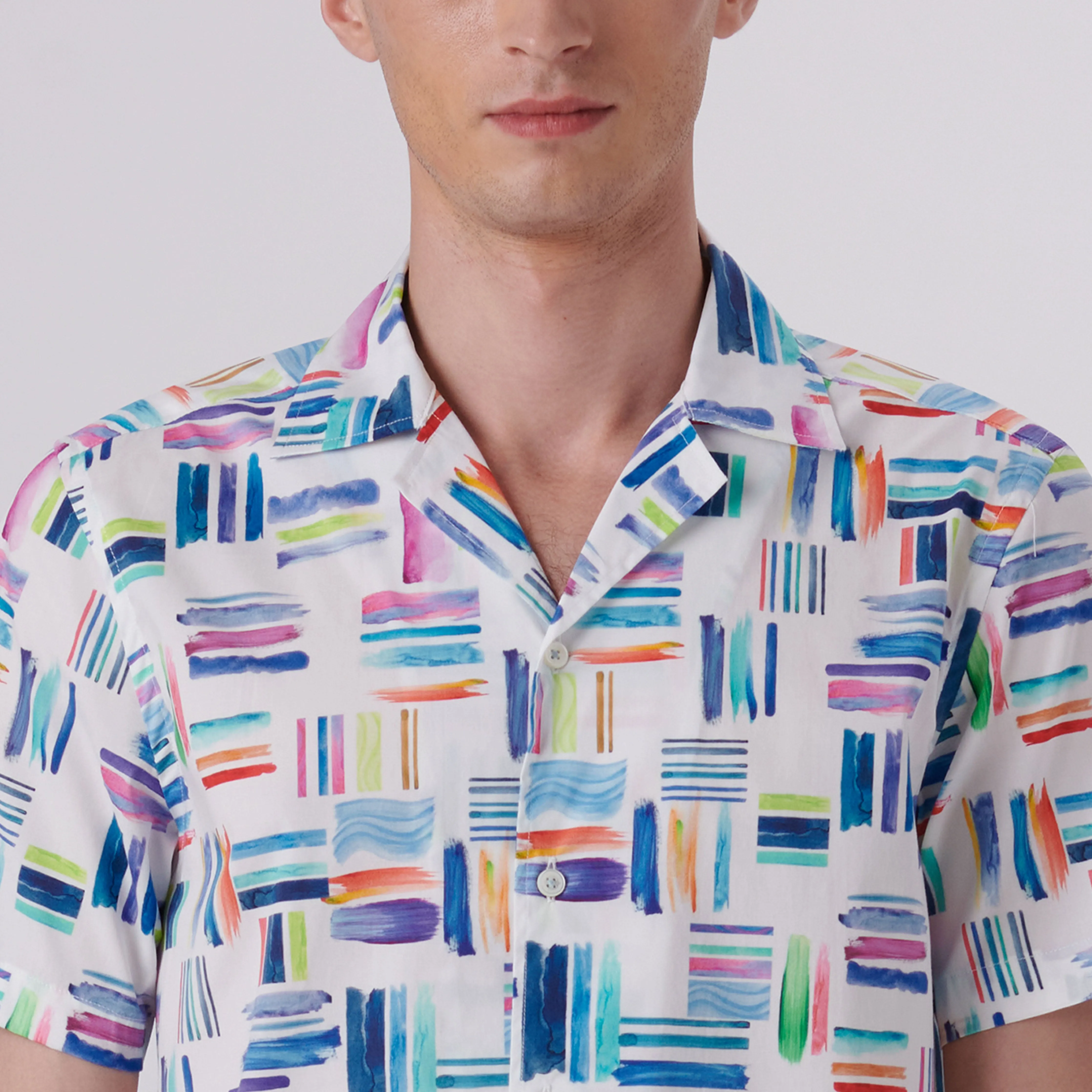 Jackson Paint Strokes Print Short Sleeve Shirt