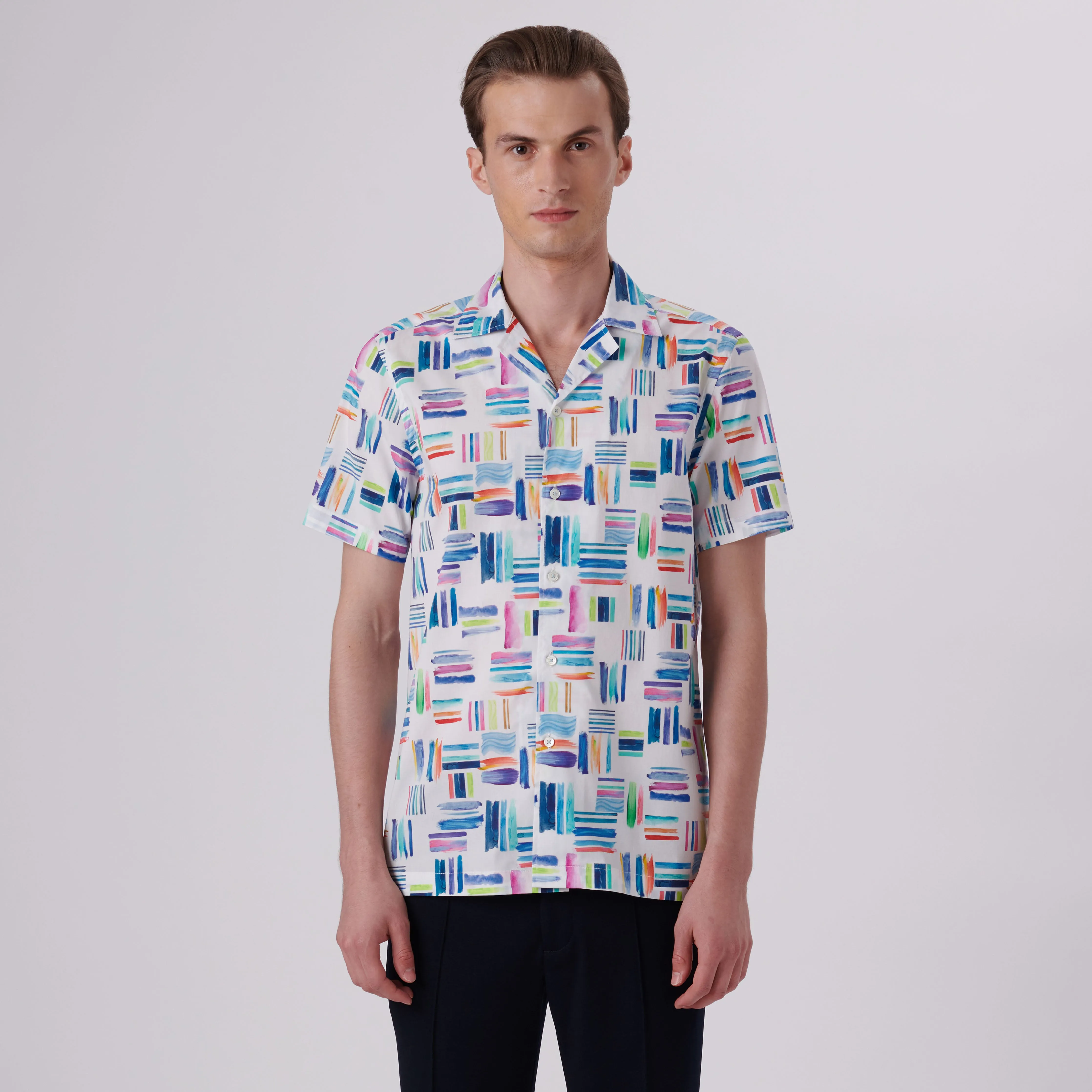 Jackson Paint Strokes Print Short Sleeve Shirt