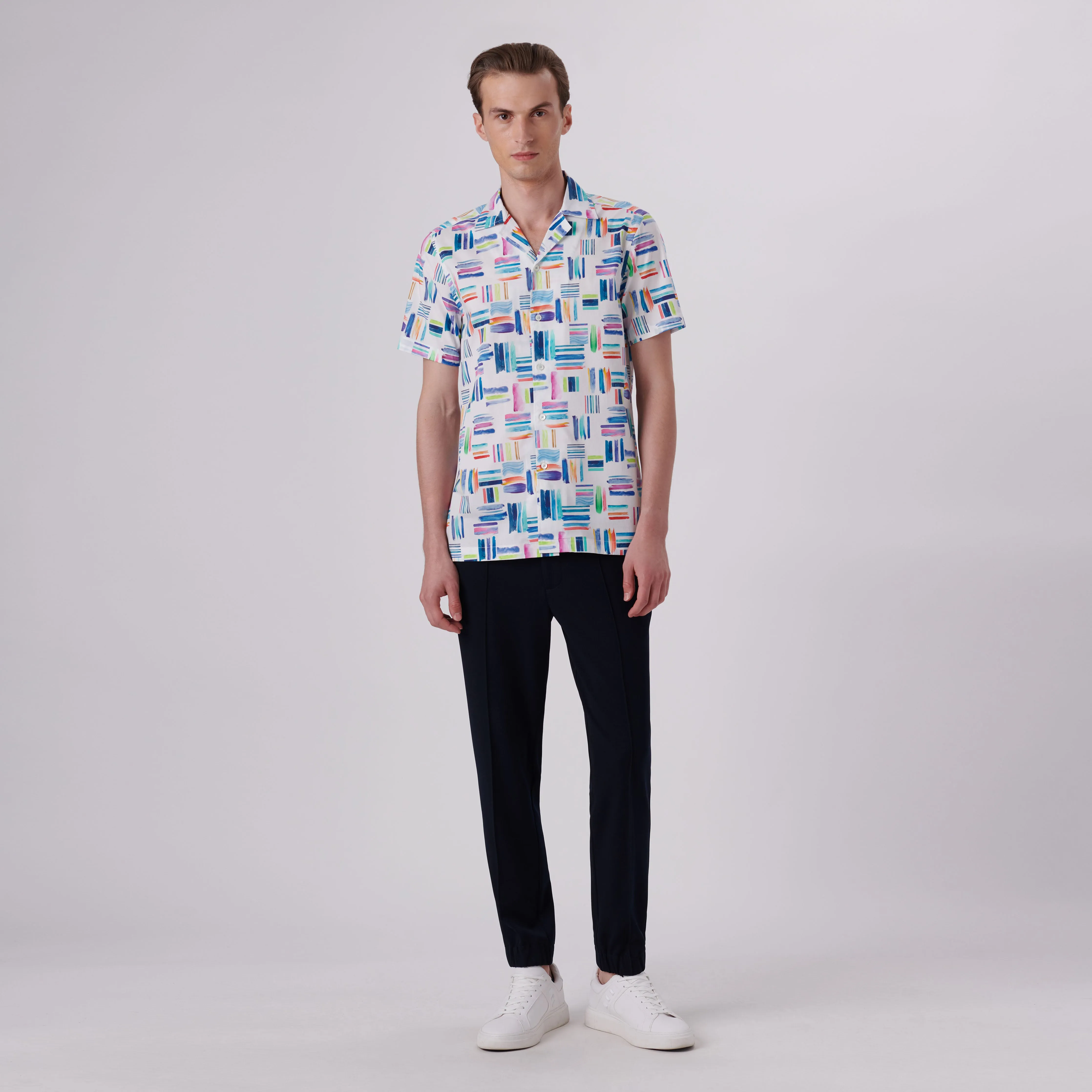 Jackson Paint Strokes Print Short Sleeve Shirt