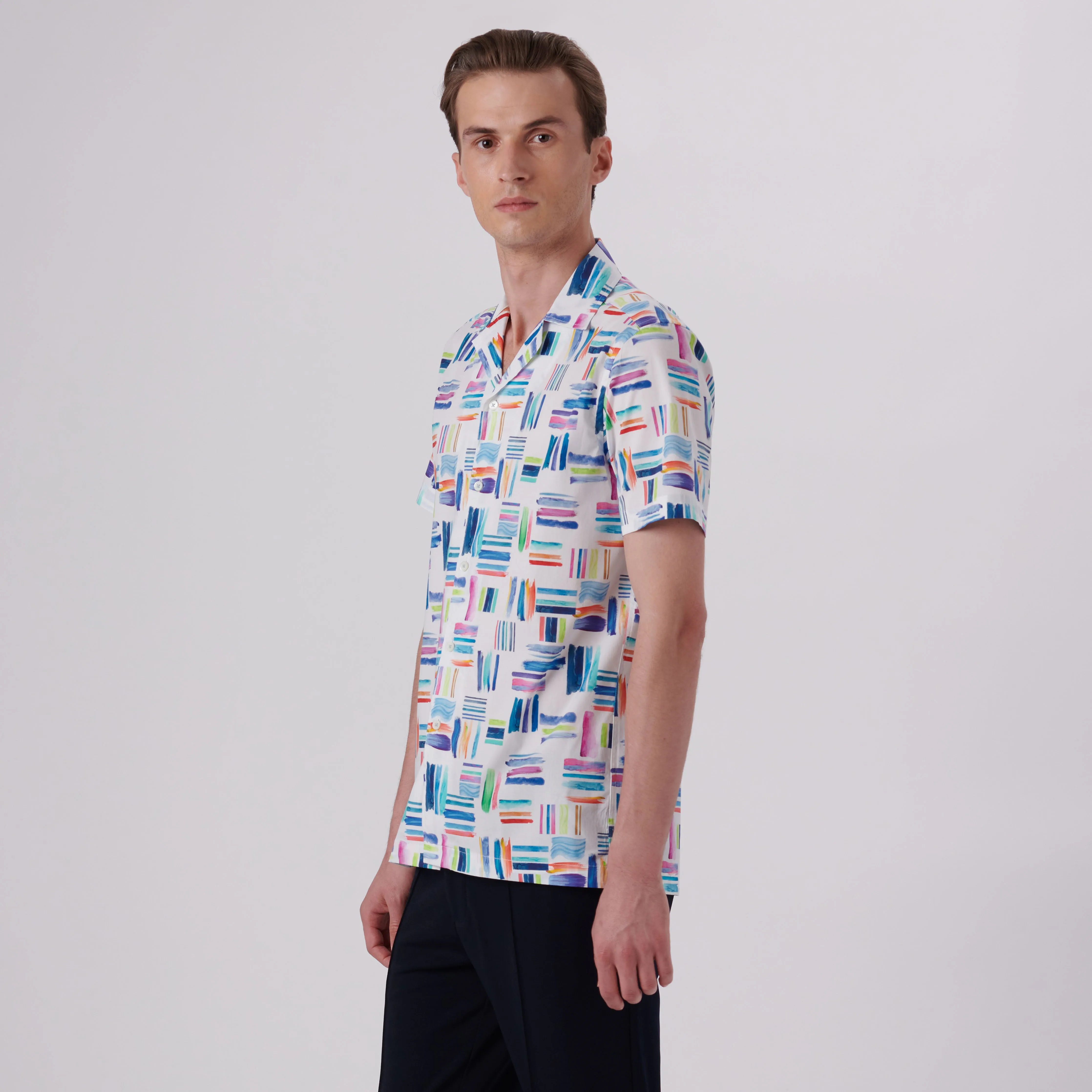 Jackson Paint Strokes Print Short Sleeve Shirt