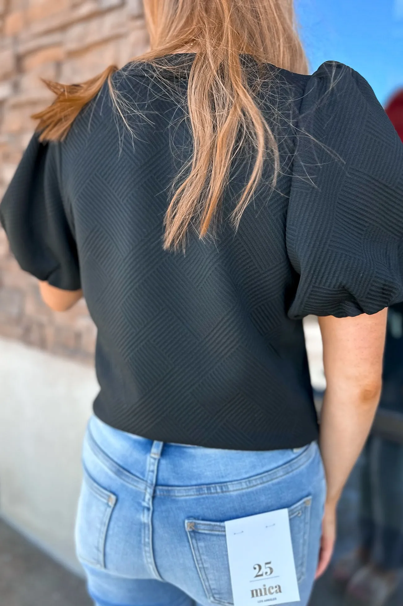 Jacqueline Puff Sleeve Top Black