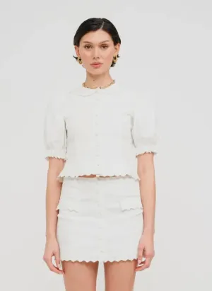 Jaelynn Off White Denim Top
