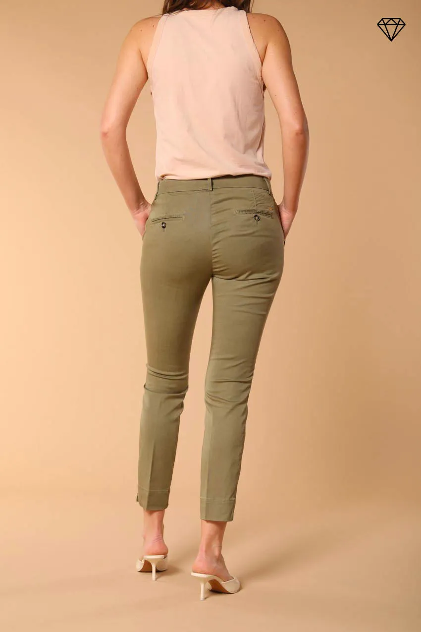 Jaqueline women's chino capri trousers in twill slim fit ①