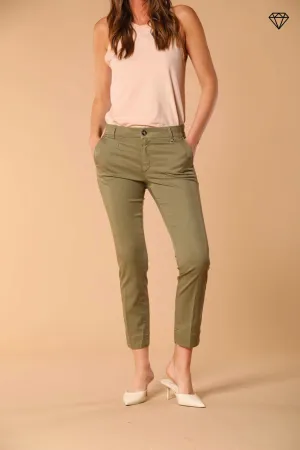 Jaqueline women's chino capri trousers in twill slim fit ①