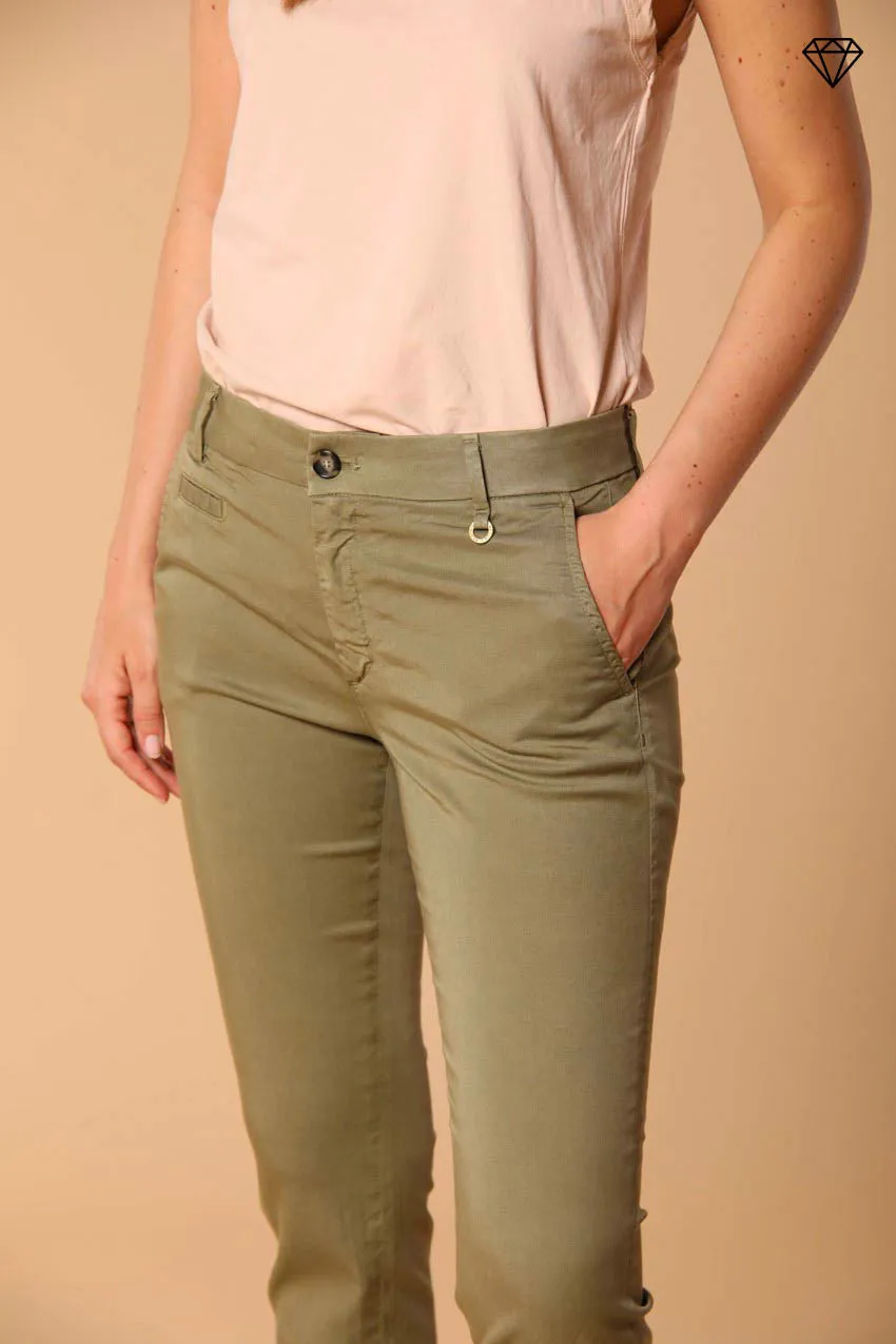 Jaqueline women's chino capri trousers in twill slim fit ①