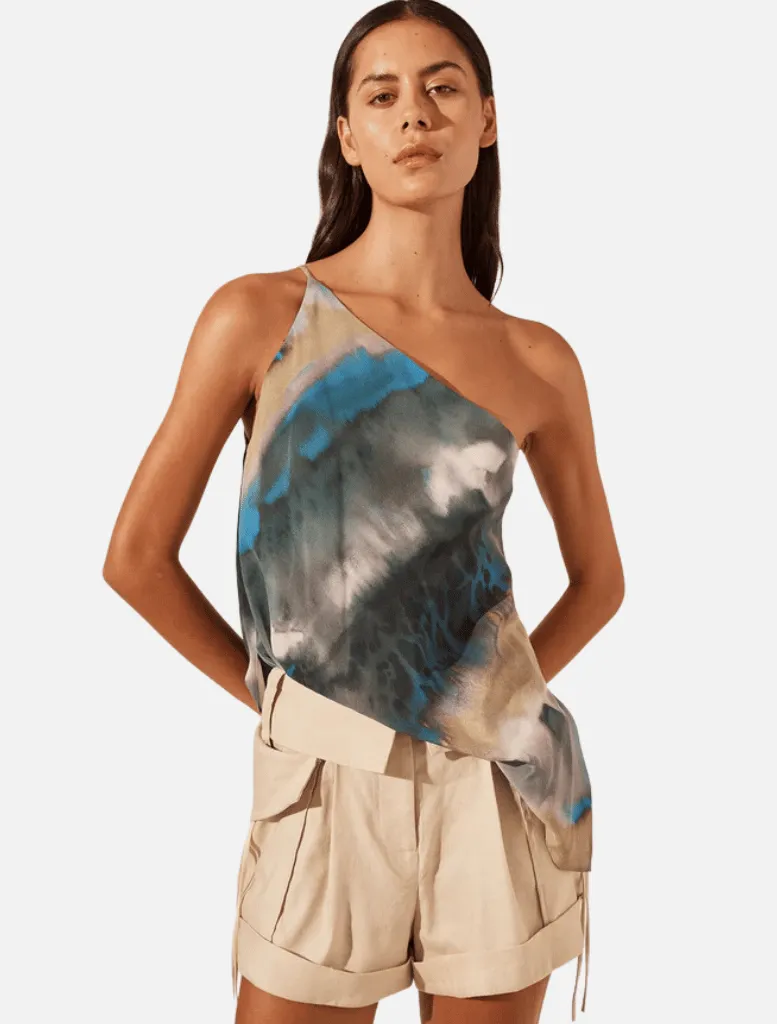 Jardin Silk Cami - Aqua/Multi