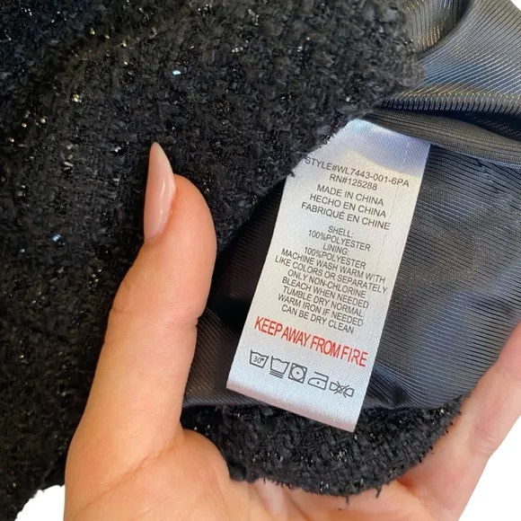 Jason Wu Black Tweed Metallic Jewel Button Vest