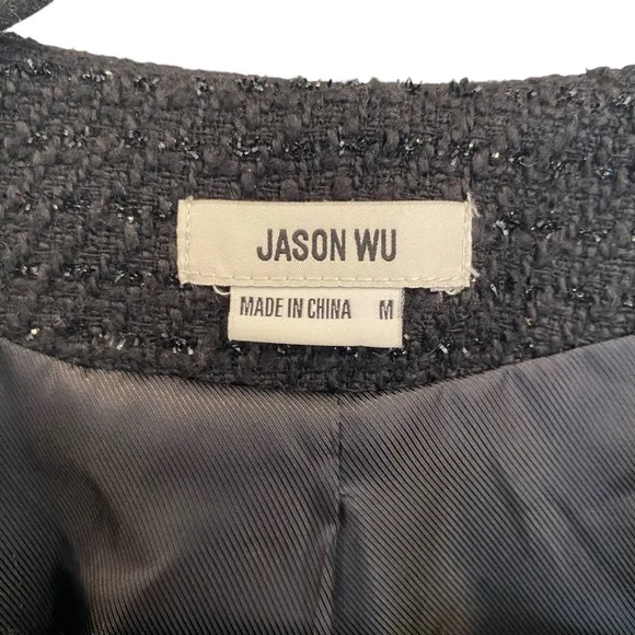 Jason Wu Black Tweed Metallic Jewel Button Vest