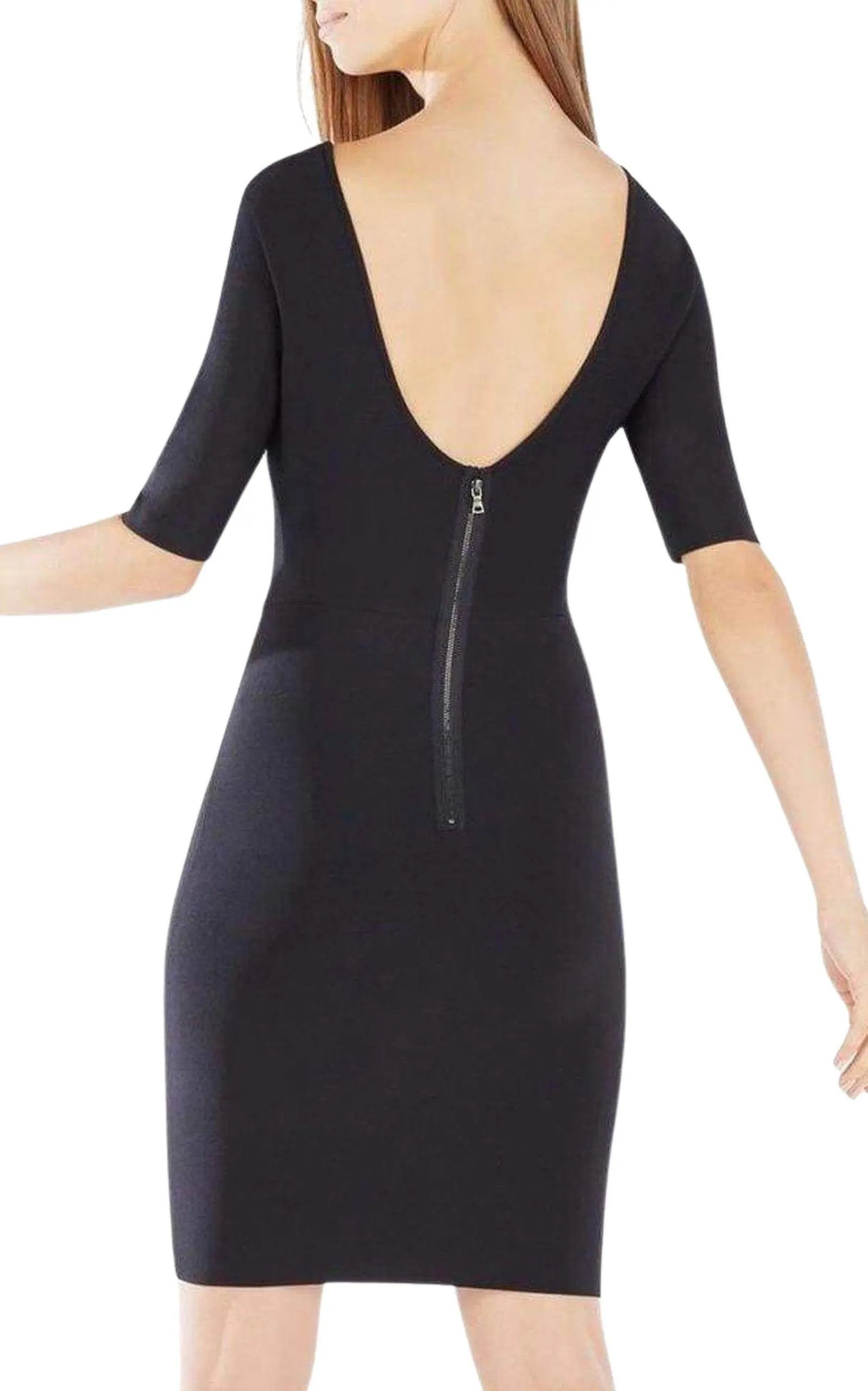 Jaydan Pointelle Trim Scoop-Back Dress