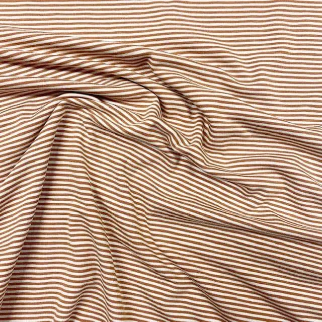 Jessica Viscose Jersey - Camel Stripe