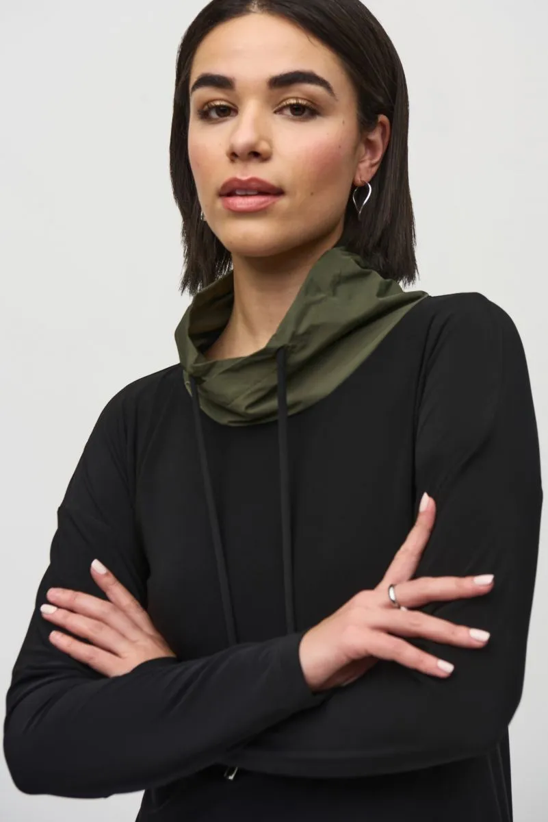 Joseph Ribkoff Asymmetrical Funnel Neck Long Sleeve Top 244234
