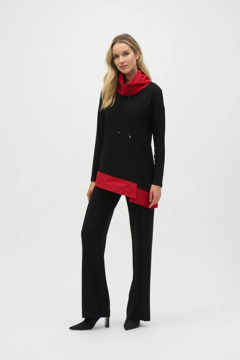 Joseph Ribkoff Asymmetrical Funnel Neck Long Sleeve Top 244234