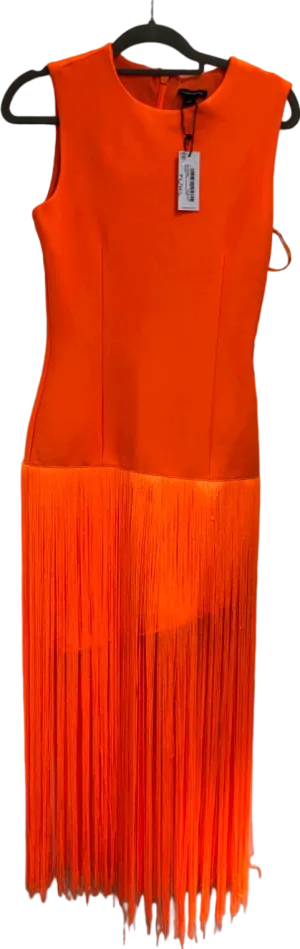 Karen Millen Orange Fringe Hem Dress UK S