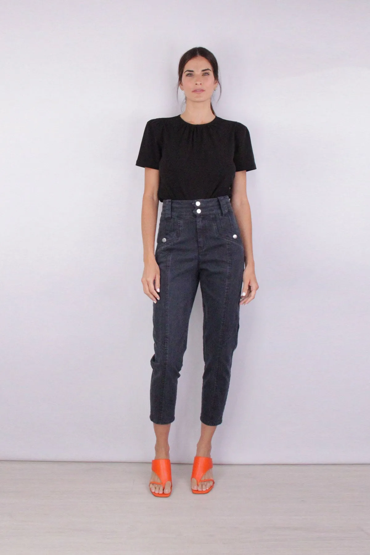 Kinzie Puff Sleeve Blouse in Black
