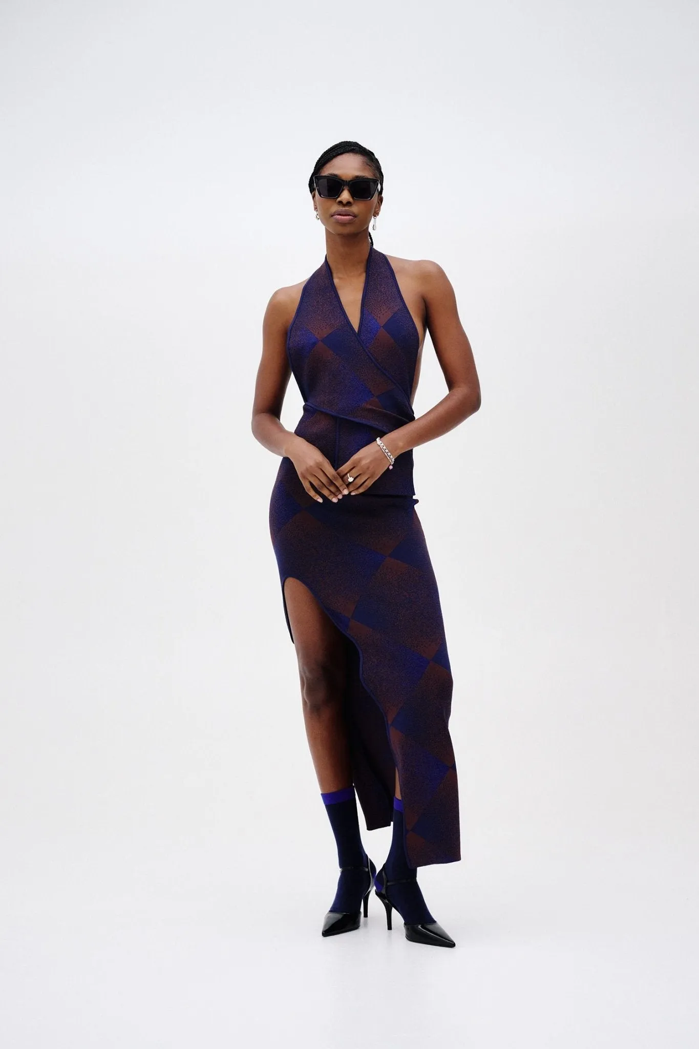 KIWI HALTER NECK WRAP DRESS