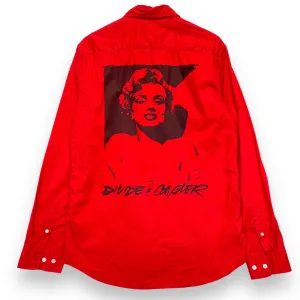 [L] Supreme 2010AW Futura Divide Conquer Monroe Face Print B/D Shirt Red