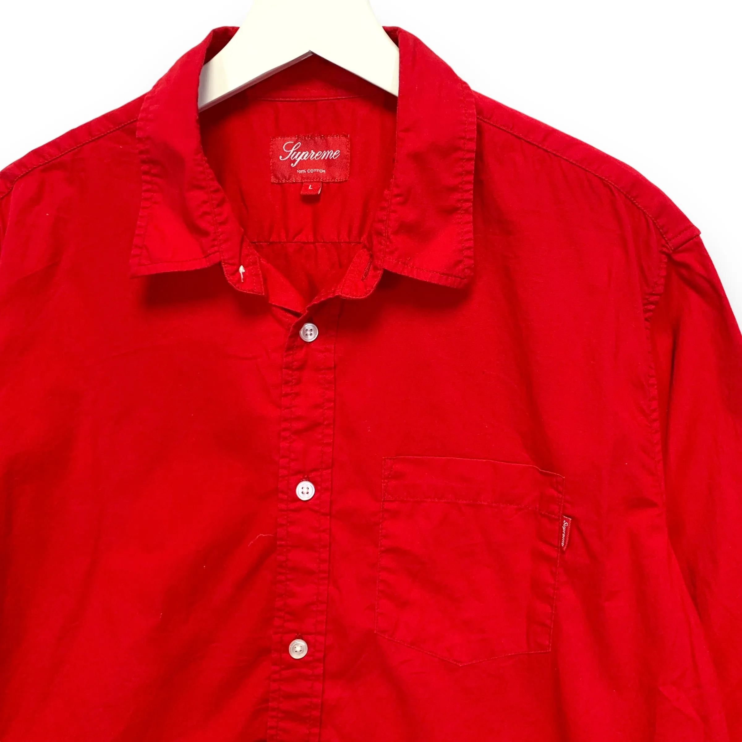 [L] Supreme 2010AW Futura Divide Conquer Monroe Face Print B/D Shirt Red