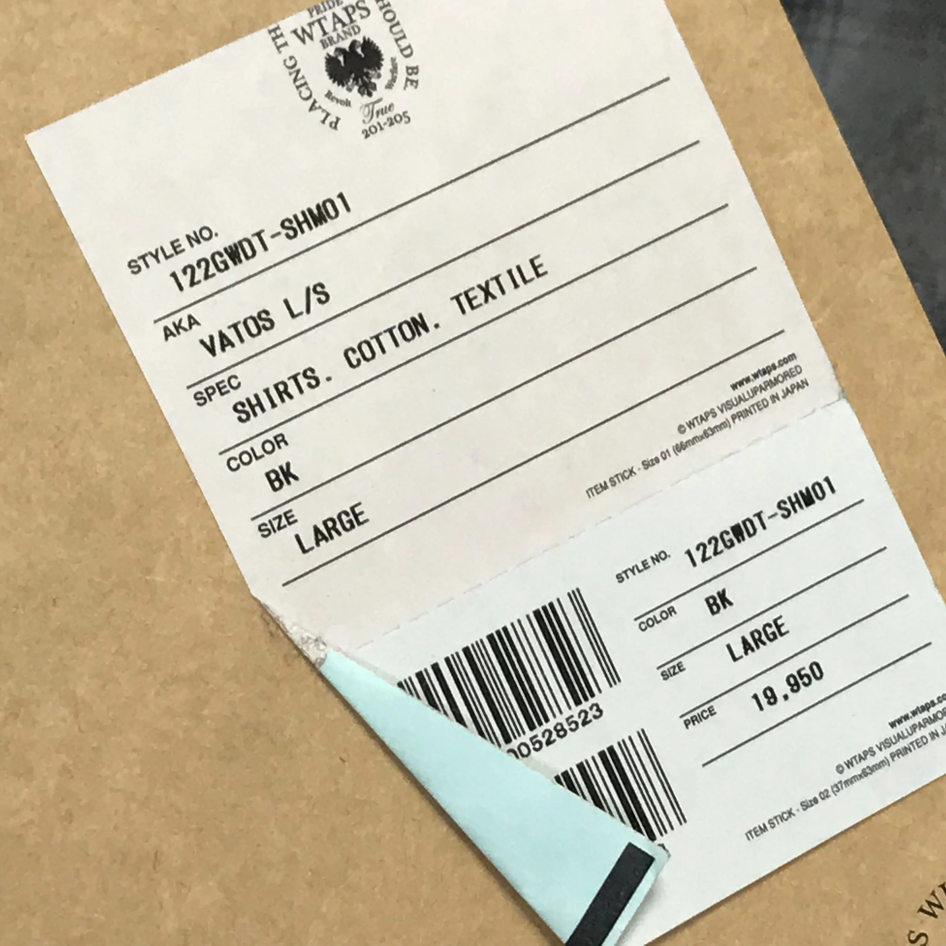 [L] WTAPS 12AW Vatos L/S Shirt Grey