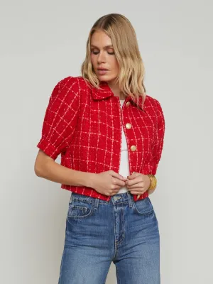 La1687 Red Tweed Cropped Jacket
