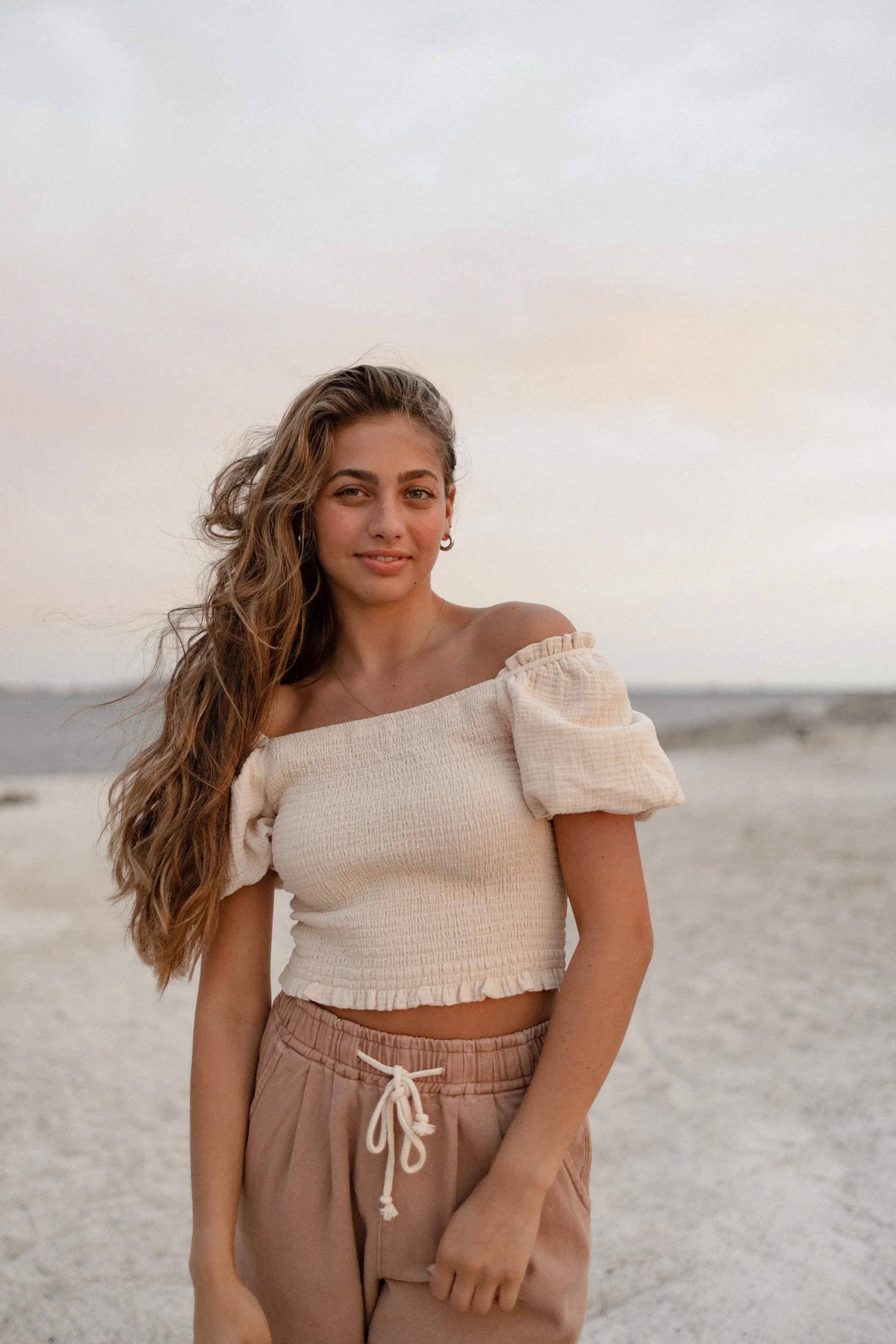 Lanni gauze smocked top