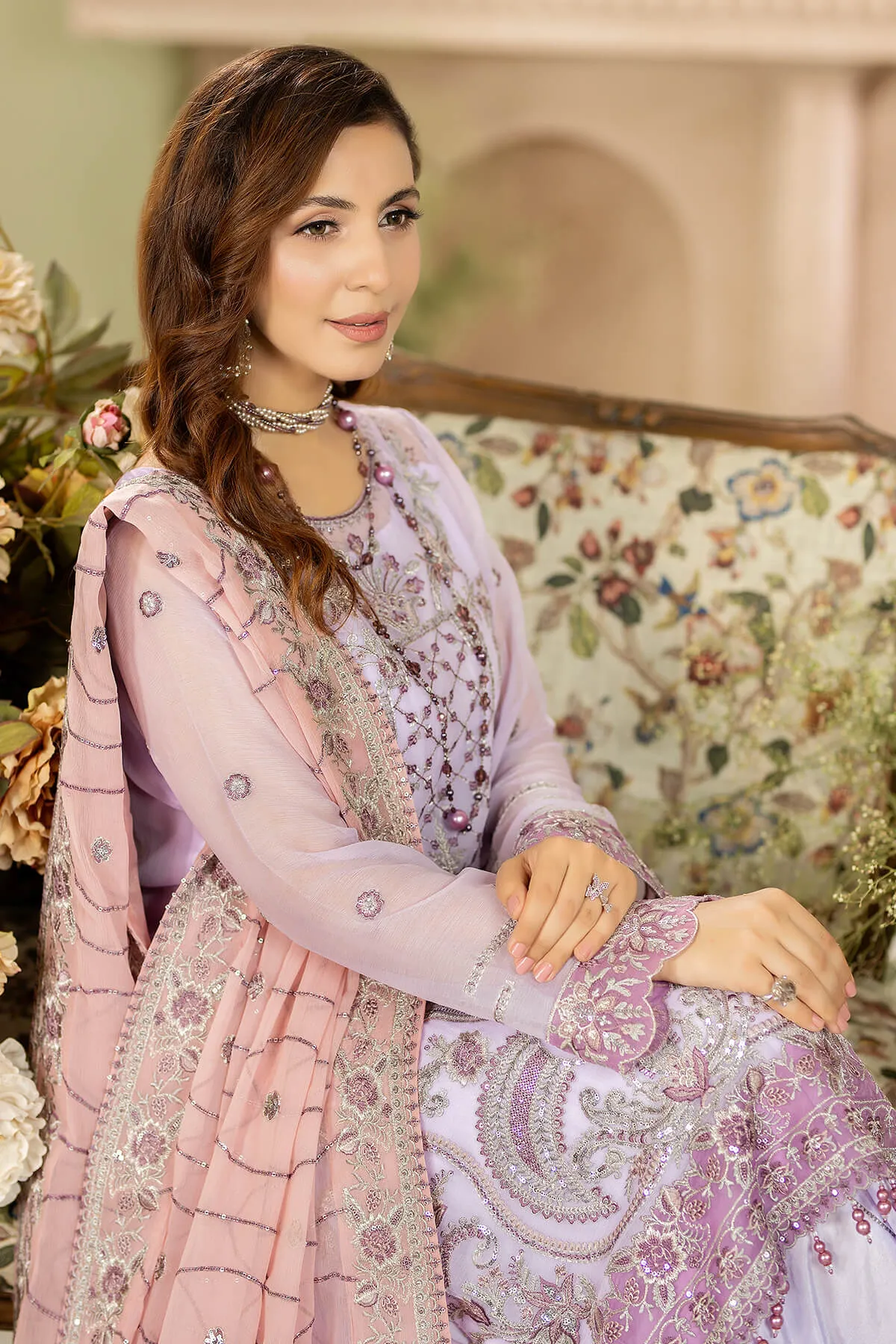 Lavender Salwar Suit Heavily Embroidered Pakistani Salwar Kameez