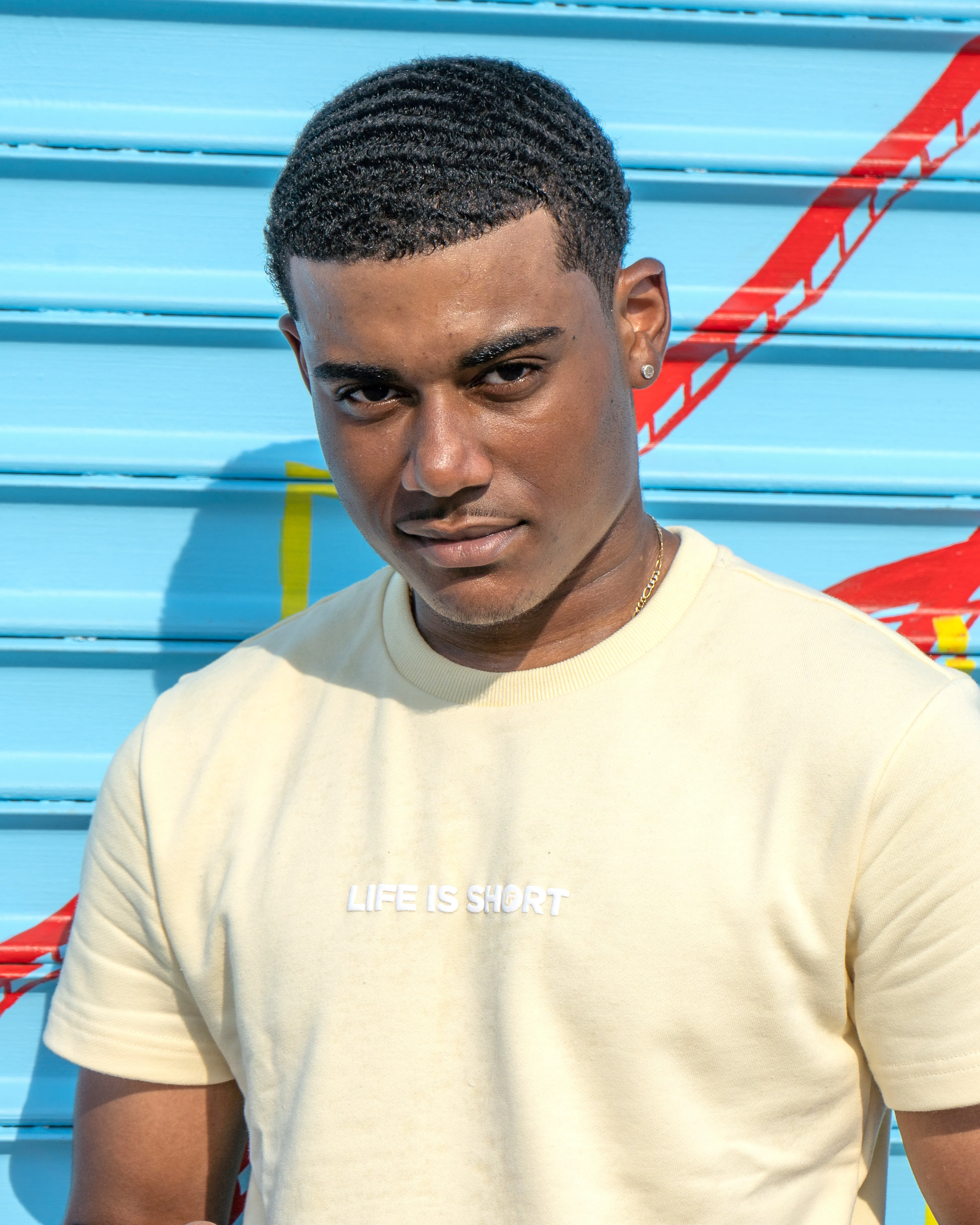 Life is Short Puff Print T-Shirt
