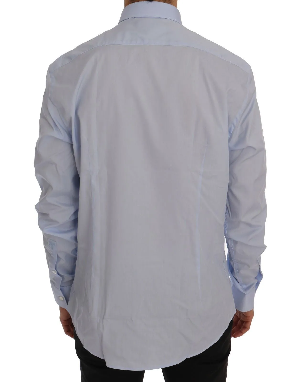 Light Blue Cotton Dress Shirt Trend Slim Fit
