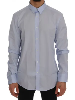 Light Blue Cotton Dress Shirt Trend Slim Fit