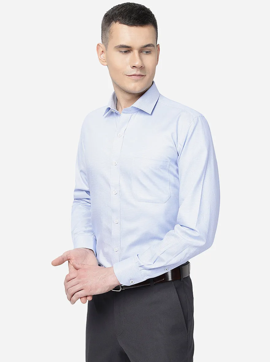 Light Blue Solid Regular Fit Formal Shirt | JadeBlue