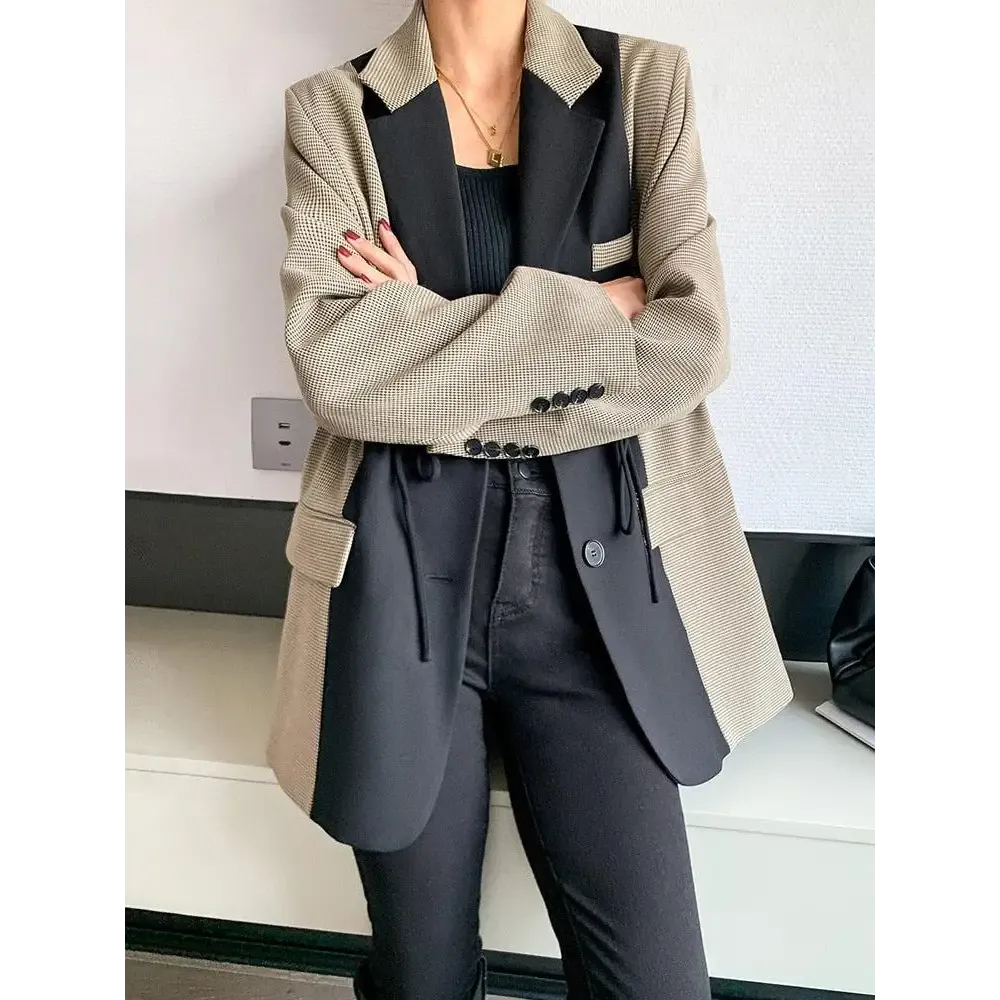 Light Brown and Black Blazer for Dark Academia Aesthetic