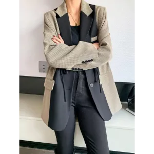 Light Brown and Black Blazer for Dark Academia Aesthetic