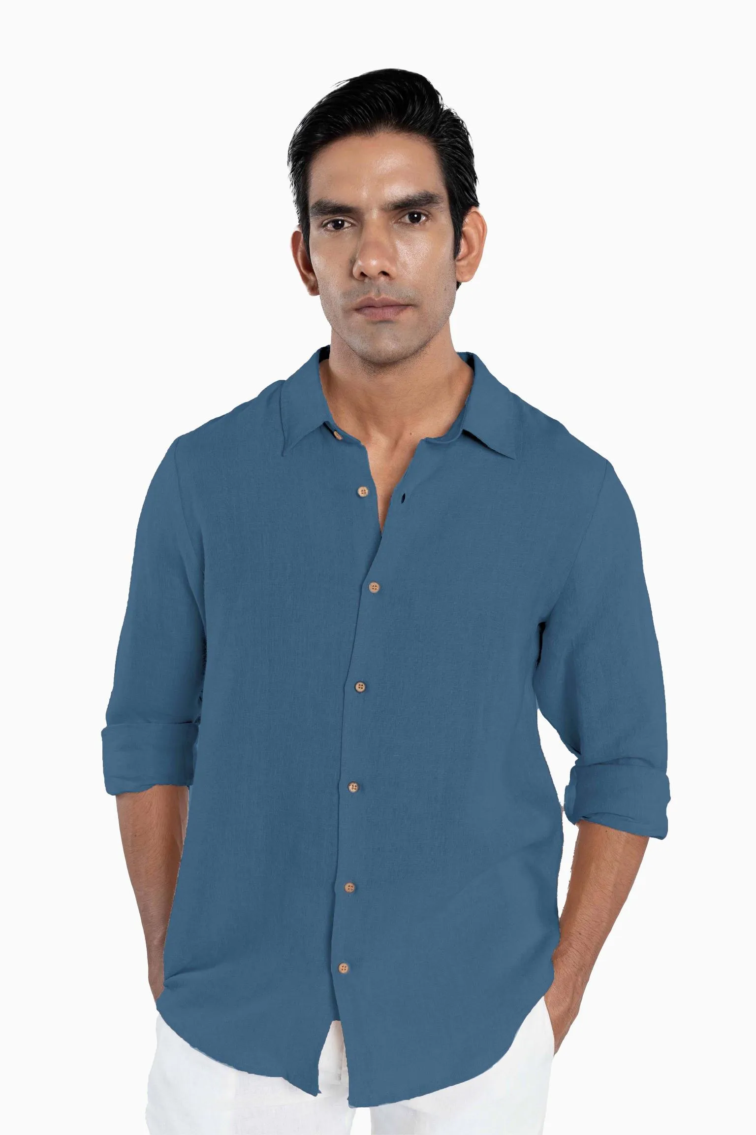 Linen Arlo Shirt-Brown Bean