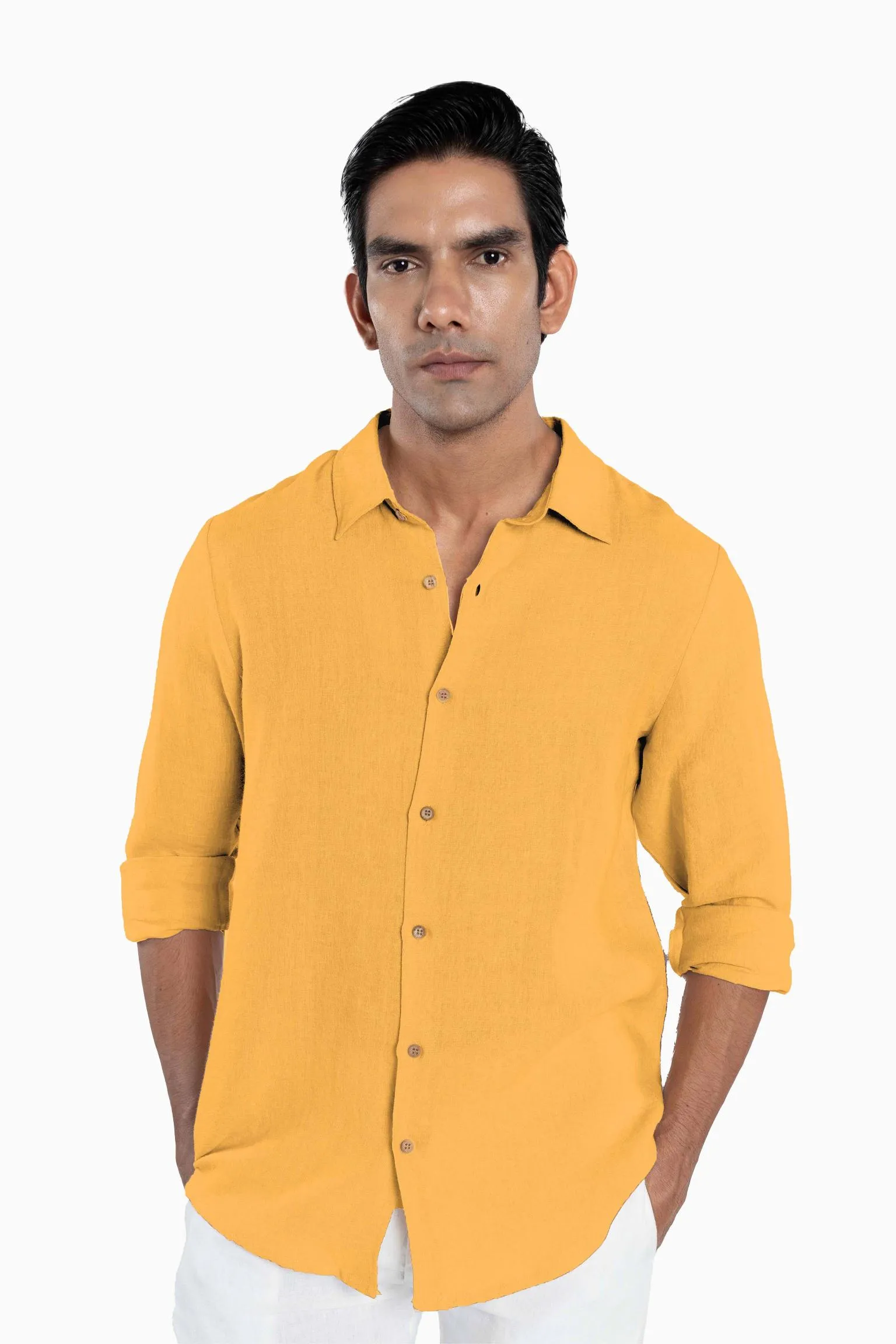 Linen Arlo Shirt-Brown Bean