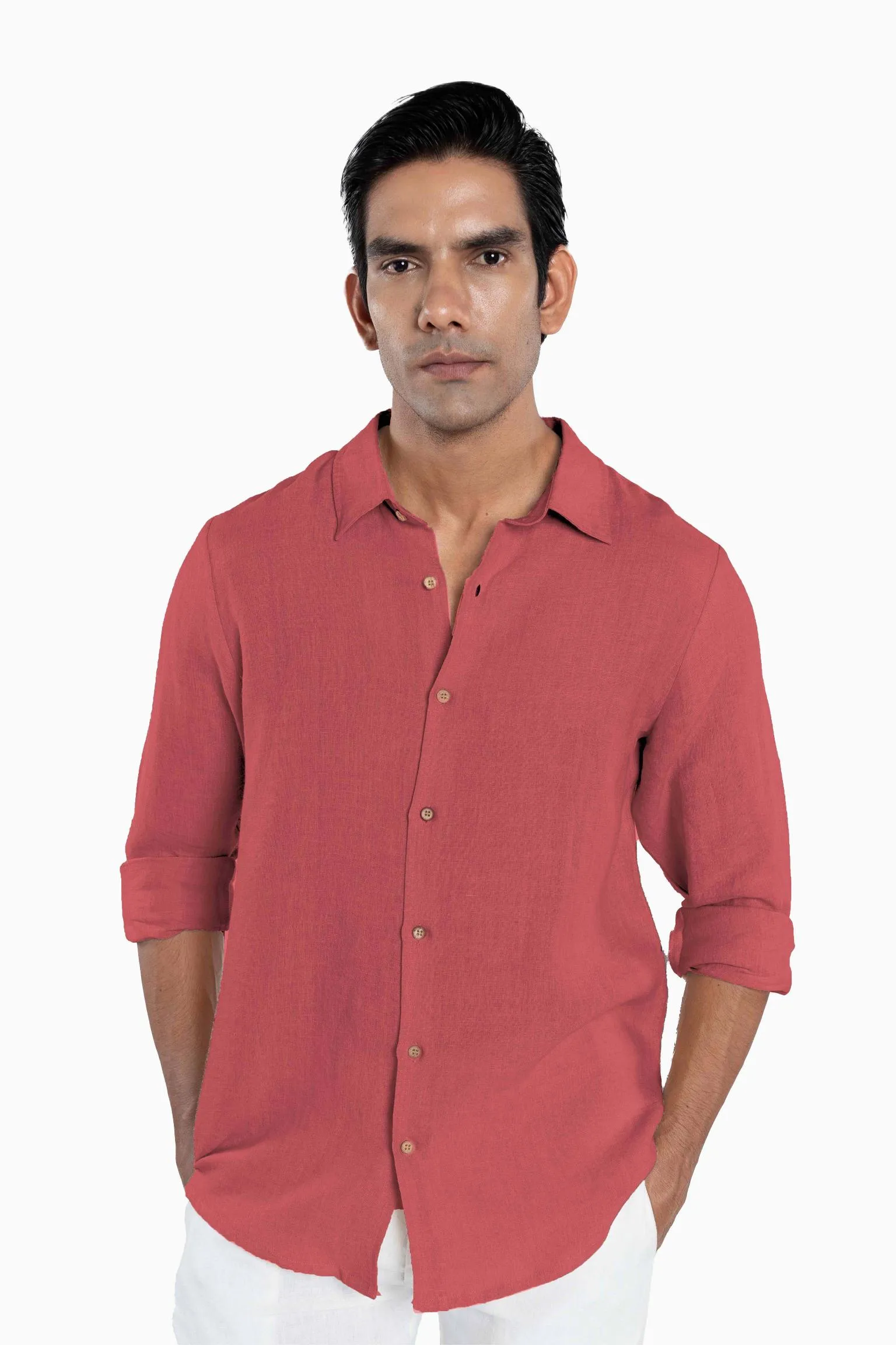 Linen Arlo Shirt-Brown Bean