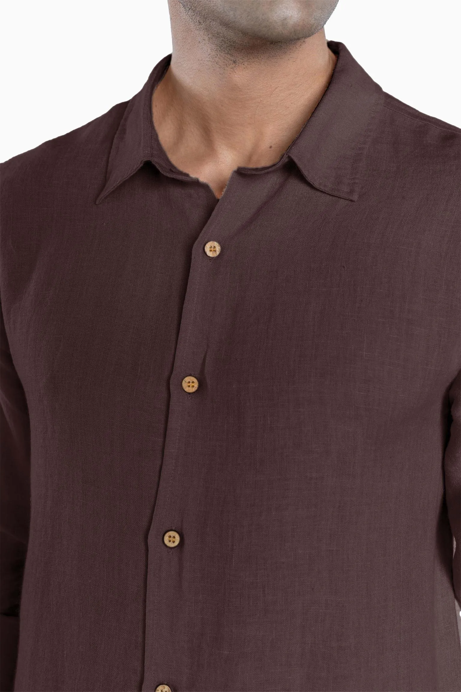 Linen Arlo Shirt-Brown Bean