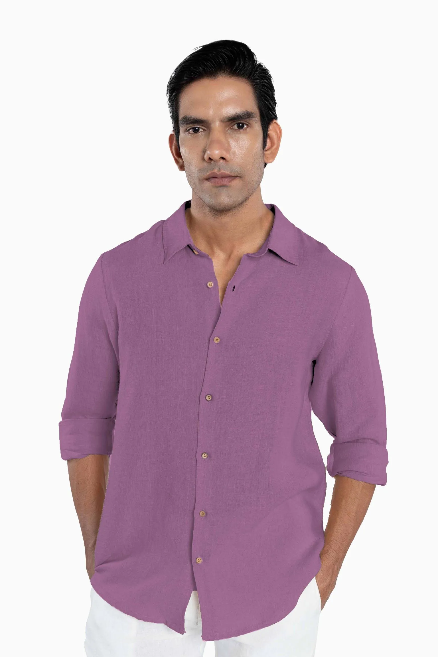 Linen Arlo Shirt-Brown Bean