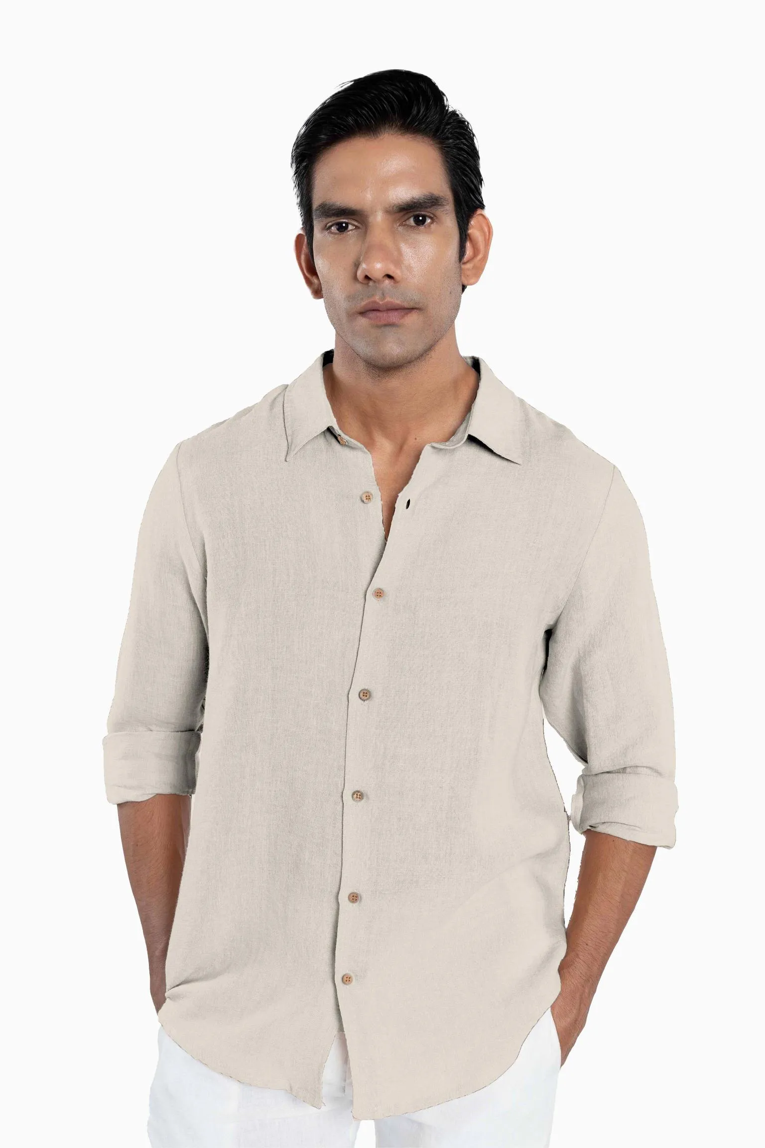 Linen Arlo Shirt-Brown Bean