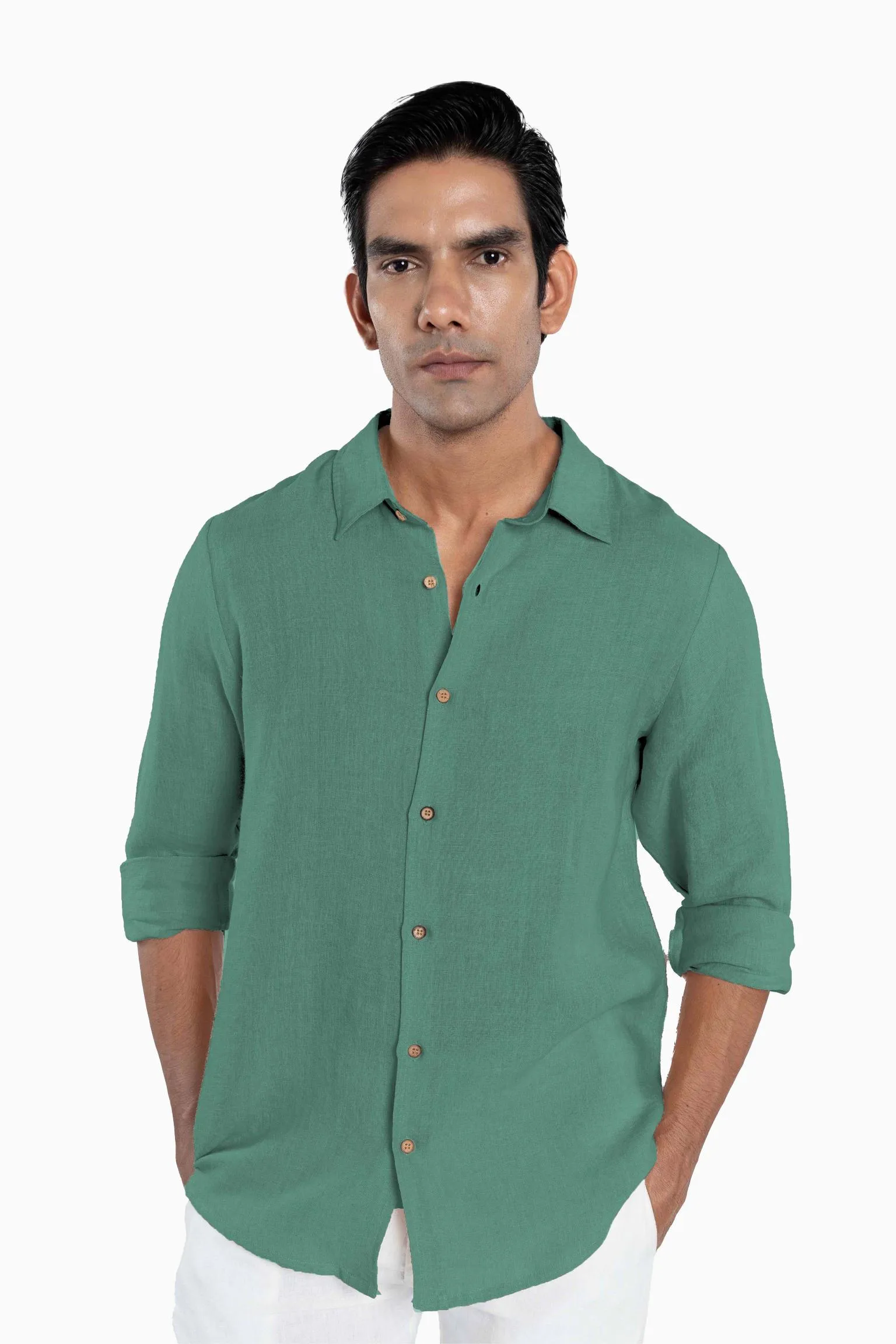 Linen Arlo Shirt-Brown Bean