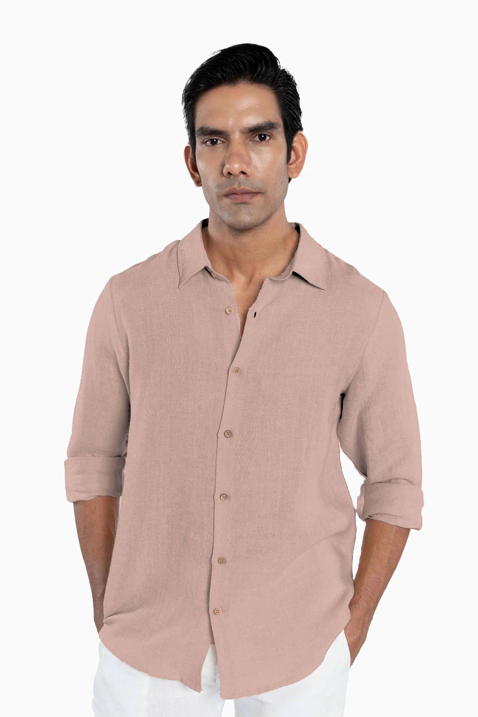 Linen Arlo Shirt-Brown Bean