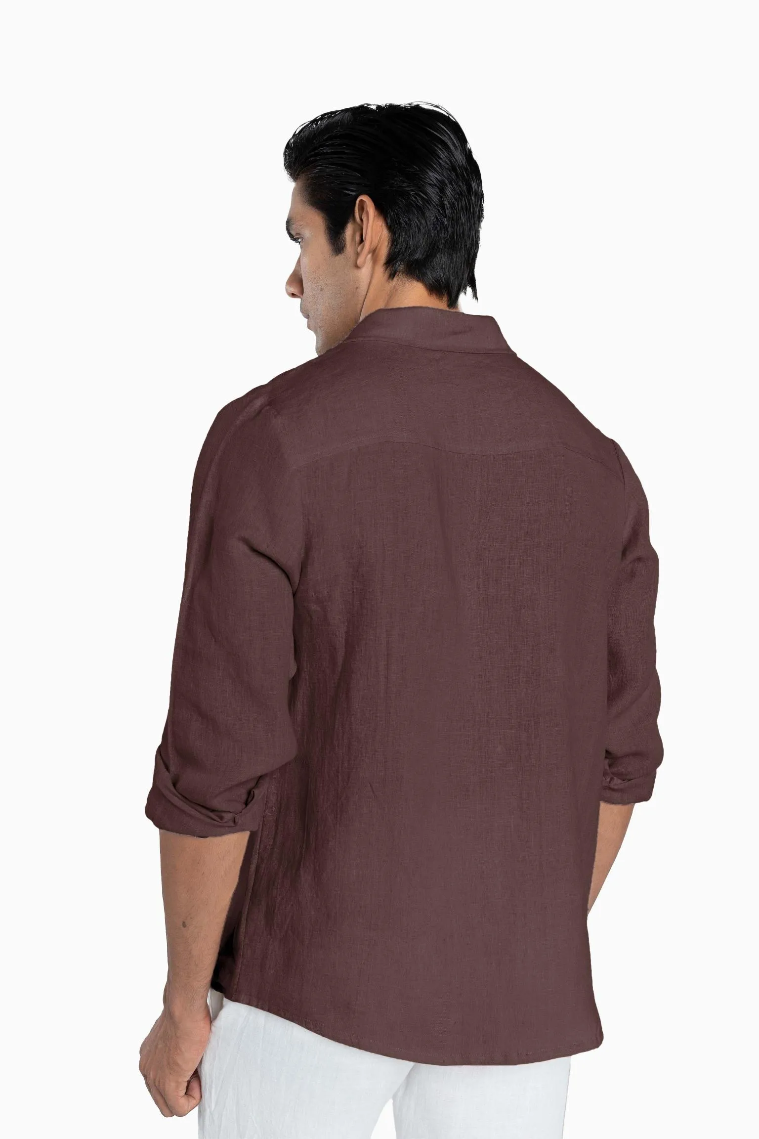 Linen Arlo Shirt-Brown Bean