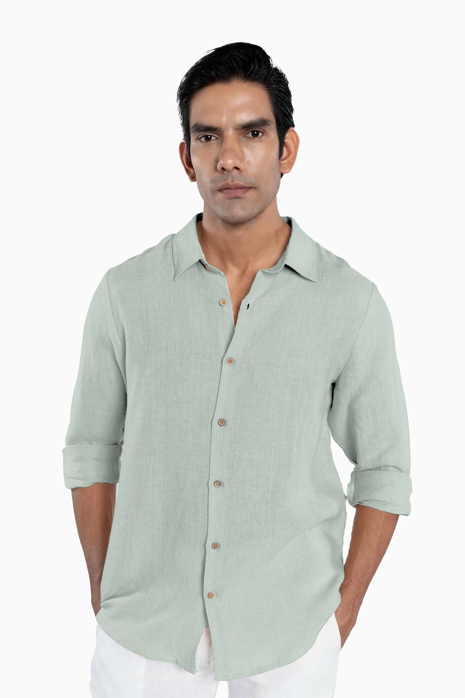 Linen Arlo Shirt-Brown Bean